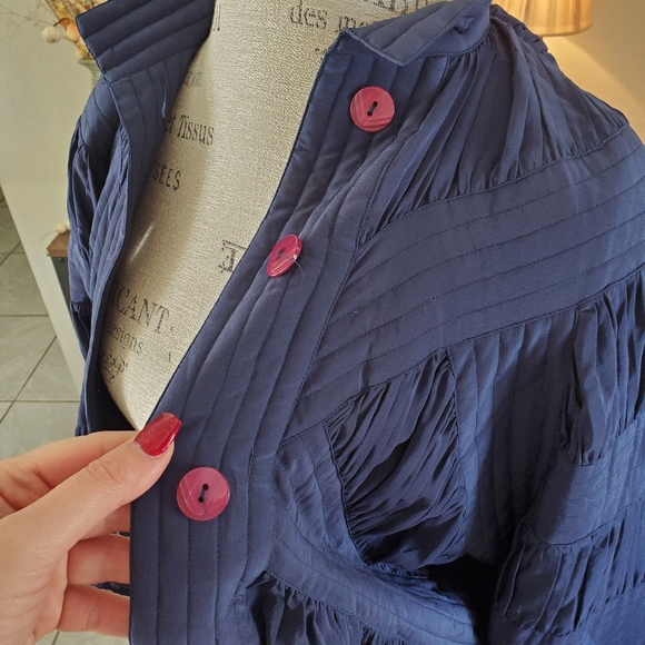 SOLD Vintage Perlita Silk Bomber Jaket - Picture 4 of 5